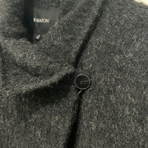 ARITZIA • BABATON oversized alpaca wool cocoon coat jacket in charcoal black XXS - Picture 3 of 9